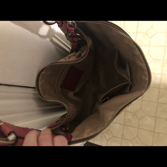 Coach pink braided strap hobo - Picture 5 of 7